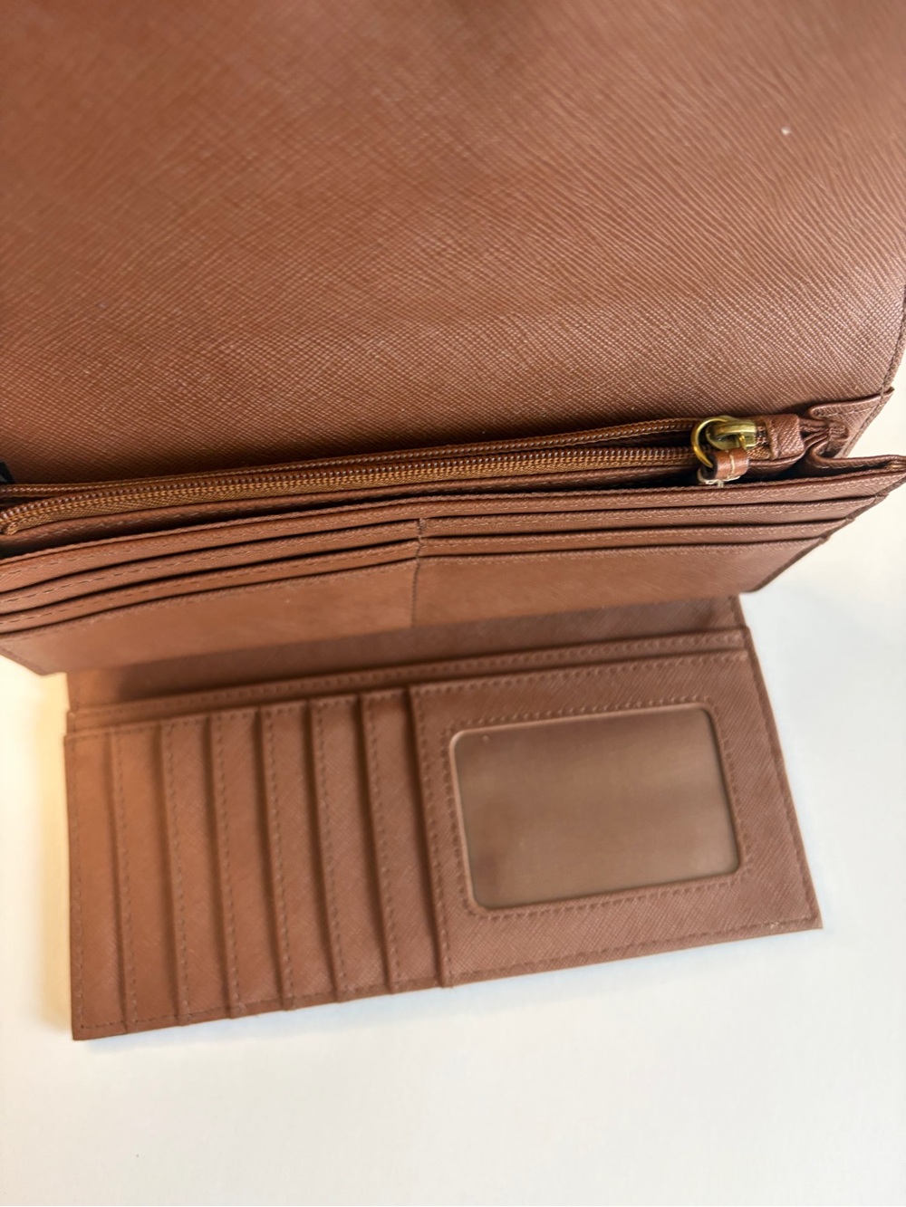 NWT Fossil Brown Leather Trifold Wallet - Picture 4 of 5
